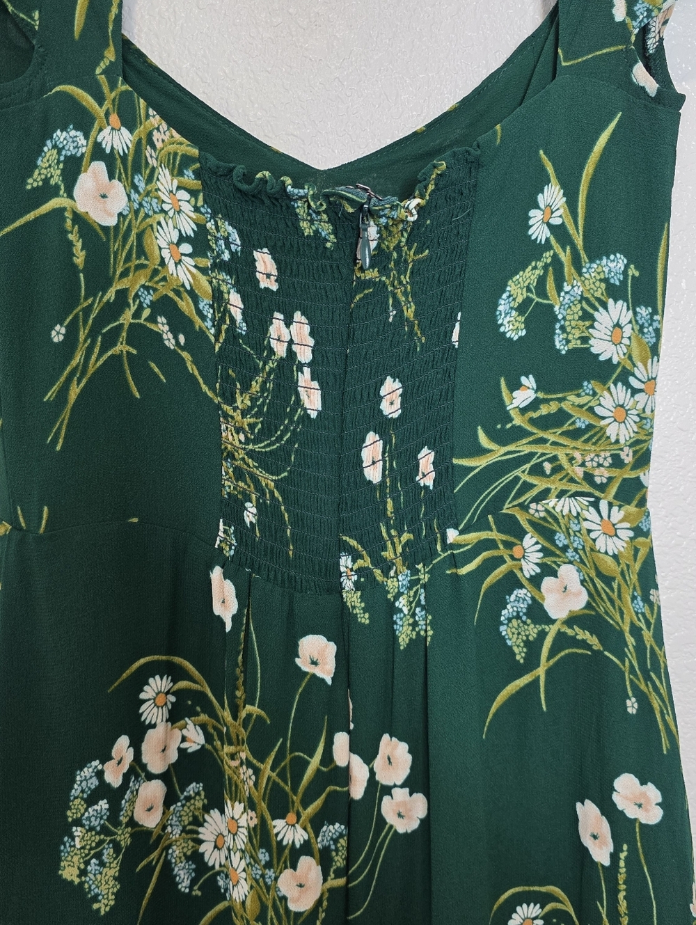 Reformation Rosi Sweetheart Neck Green Floral Dress Size 4 - Picture 11 of 12